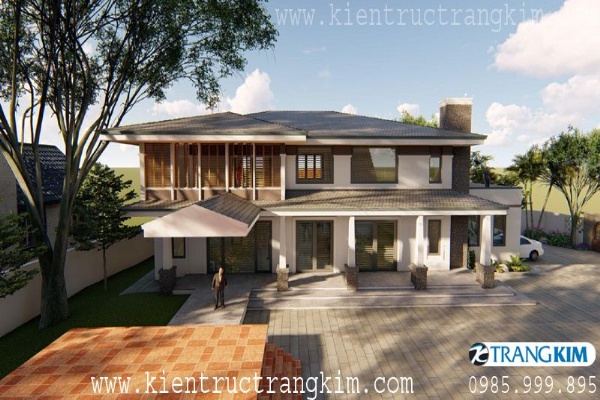 Thiết kế biệt thự vườn 2 tầng gần gũi với thiên nhiên