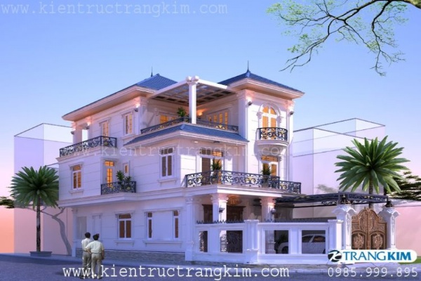 Thiết kế biệt thự 3 tầng tân cổ điển tại Nghệ An