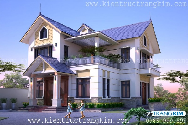 Thiết kế biệt thự 2 tầng mái thái hiện đại tại Hải Dương