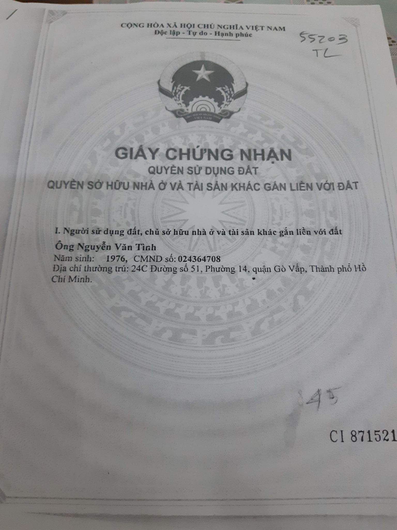 Nhà chính chủ q12 phường thạnh lộc đường Hà huy giáp. dt 4x17m .Có 1pk .1bep 4pn 5wc.