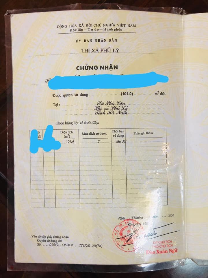 Chính chủ cấn bán nhanh 2 lô đất 1 lô tại mặt đường 21b gần cây xăng phù vân phủ lý