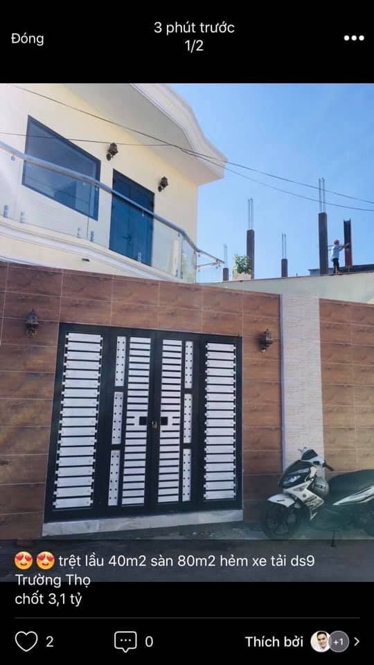 Chủ gửi Nhà 1 Lầu 1 Trệt Mới Keng 2 ô tô né nhau,trung tâm phường Trường Thọ , đường số 8