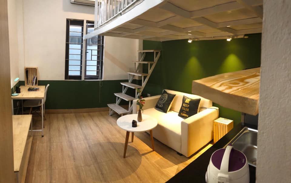 Cho thuê căn hộ full đồ, có 1 cửa sổ lớn, diện tích sử dụng 24m2