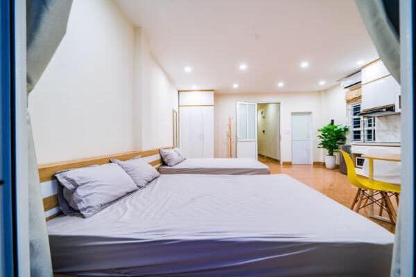 Cho thuê CCMN ở ngay ngã 4 Hồ Tùng Mậu - Xuân Thuỷ nhà mới xây new 100% chưa ai ở , nội thất mới.
