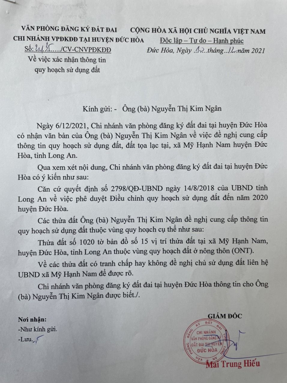 Bán đất xã Mỹ Hạnh Nam, Đức Hòa Long An Sổ Hồng Riêng