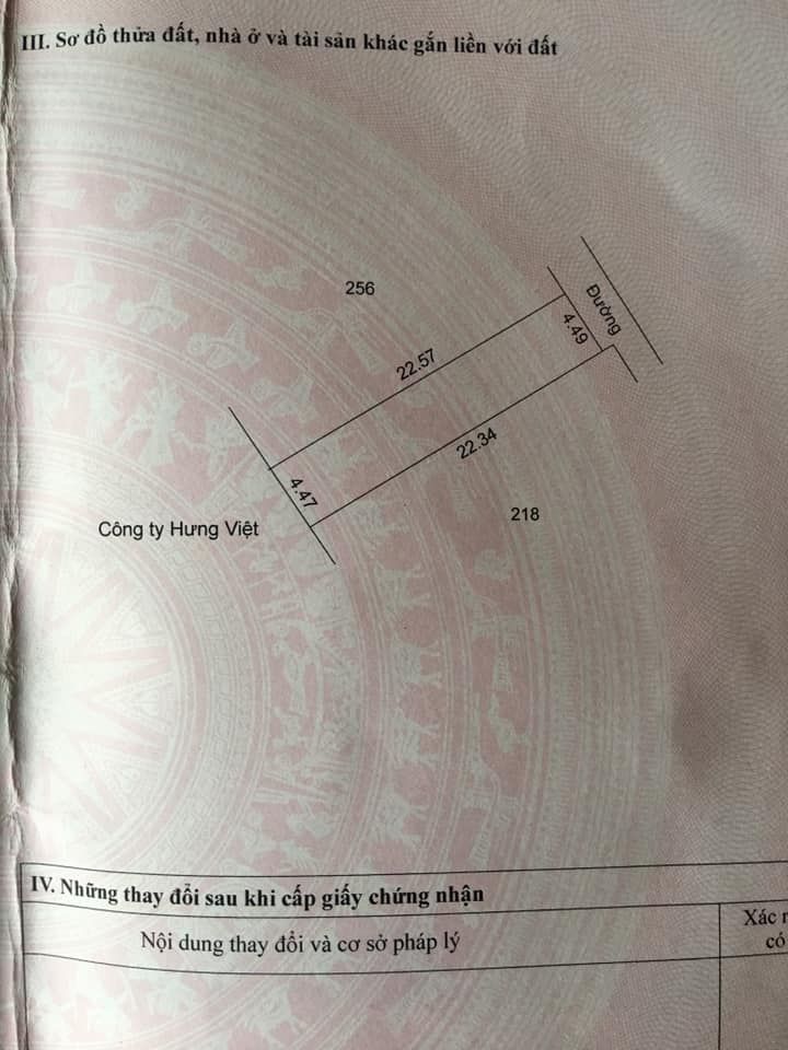 Bán đất thôn Trên - Dị Sử - Mỹ Hào Dt 100m2 Giá chỉ hơn 800tr Đất hướng Bắc