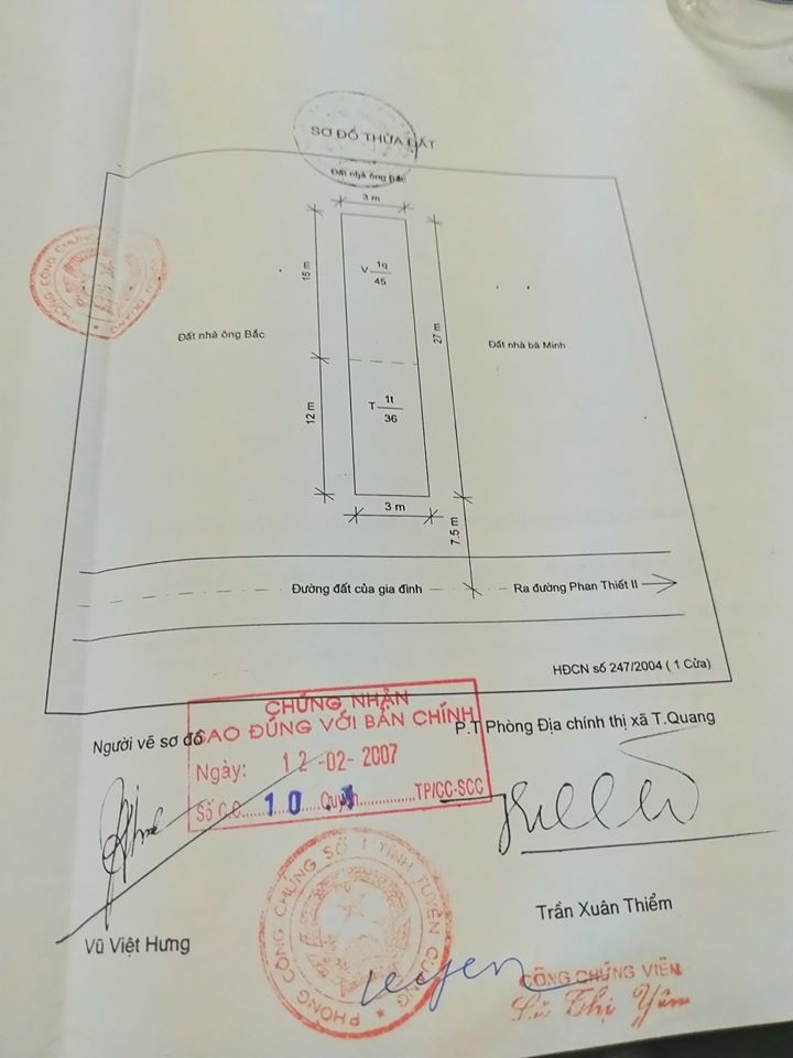 Cần bán lô đất rộng 216m2 rộng 8m sâu 27m trong đó có 96m đất thổ cư trung tâm TP Tuyên Quang
