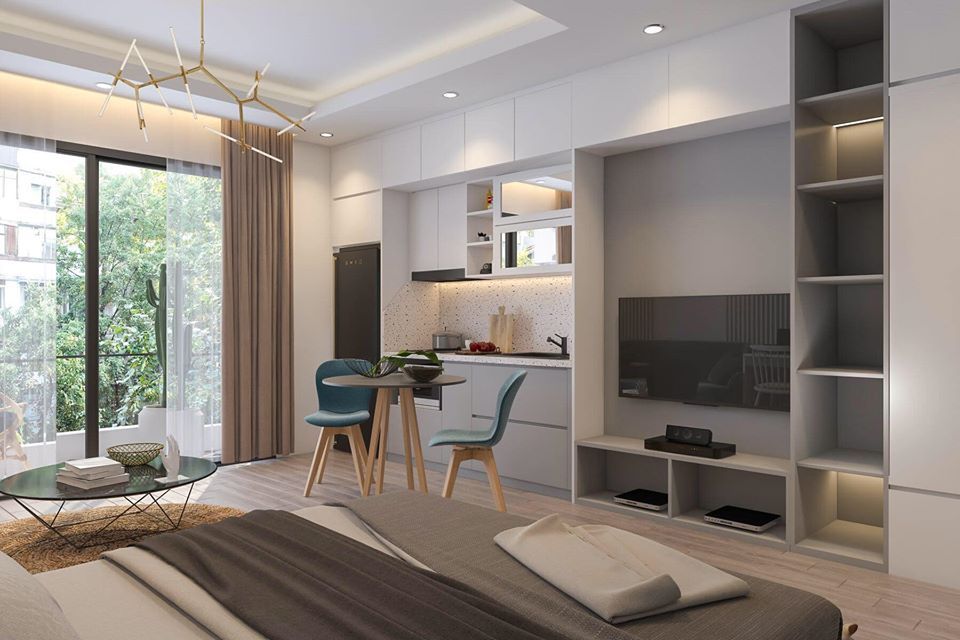 Cho thuê CH Vinhomes D''capitale Trần Duy Hưng studio nội thất mới 100%,vào ở ngay-full nội thất