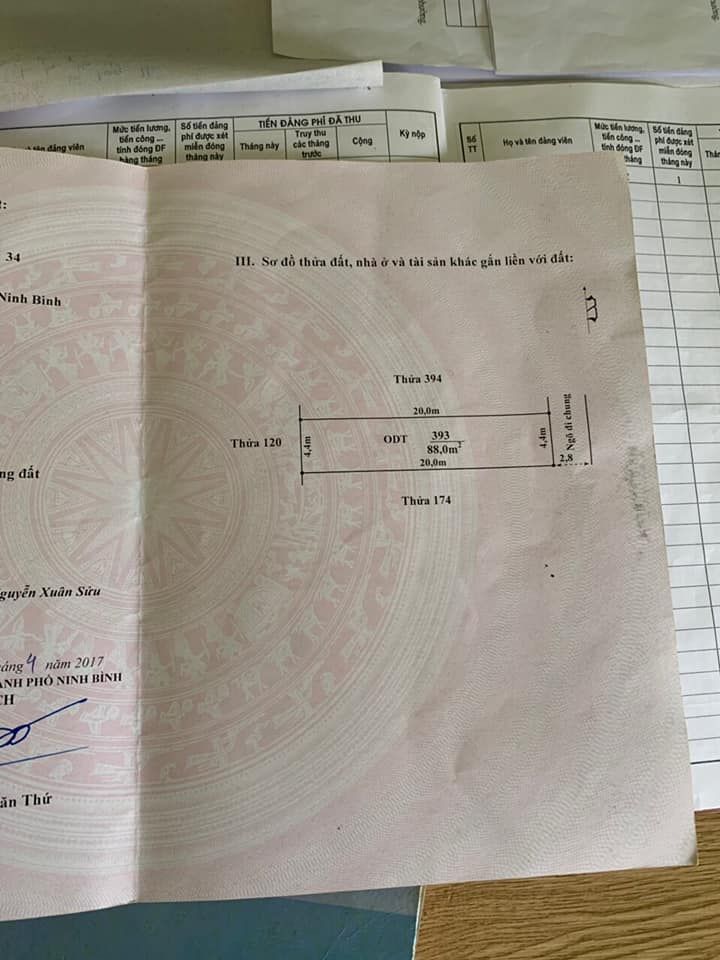 cần bán lô đất TTTP phù hợp với gia đinh nhỏ .diện tích 88 m2 ngõ 36 đường nguyễn văn giản