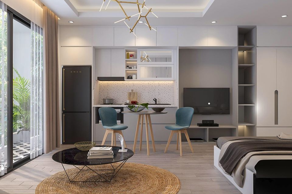 Cho thuê CH Vinhomes D''capitale Trần Duy Hưng studio nội thất mới 100%,vào ở ngay-full nội thất