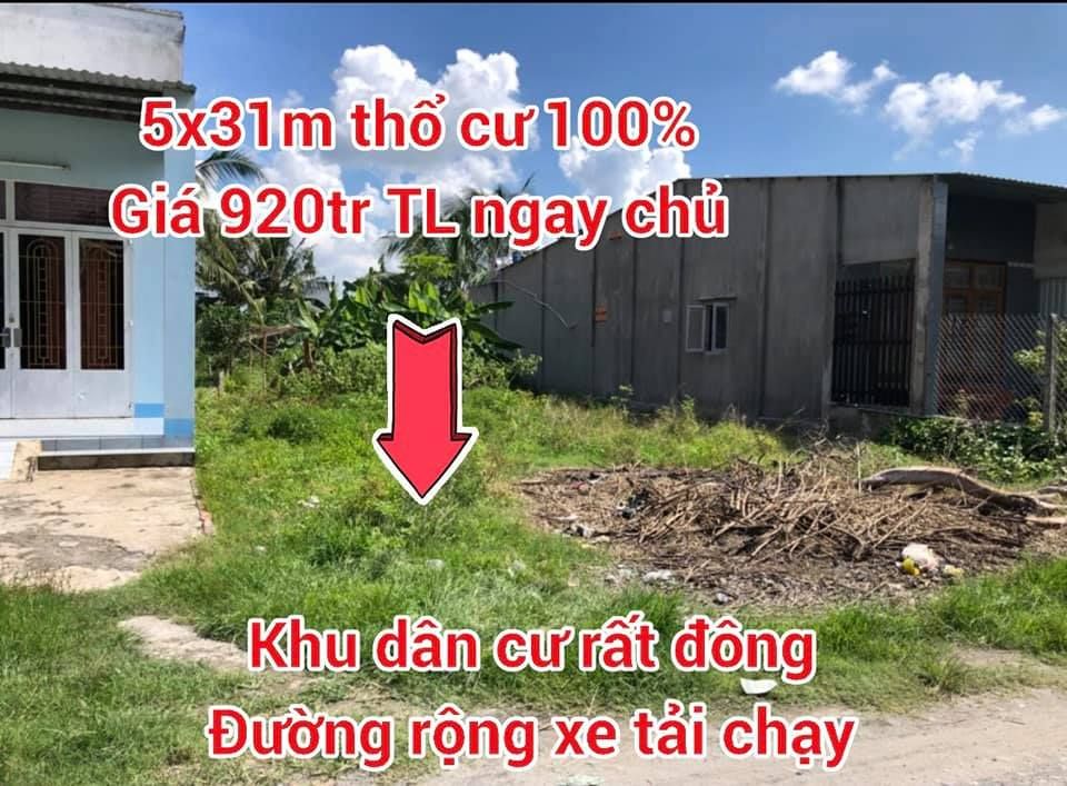 Chính chủ ký gửi bán Lô đất 5x31m thổ cư 100%, Shr ấp Hậu Hoà, xã Đức Hoà Thượng
