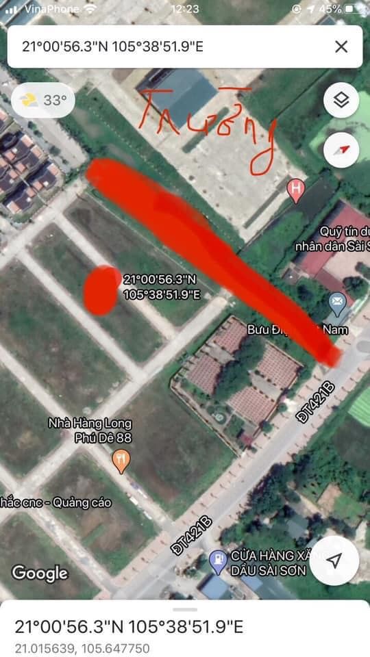 Chính chủ bán đất đấu giá Lô 12 khu DG06 Xã Sài Sơn, Huyện Quốc Oai nằm sát Khu Đô thị CEO.