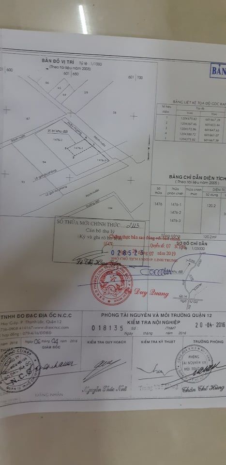 Cần bán lô đất 8*16m Thạnh Xuân 39, đường Hà Huy Giáp, giá 4.3 tỷ.