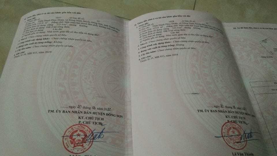 Bán Mb Đông Nam . đông sơn . 5*25.125m2. đã có sổ đỏ. giá nét cho đầu tư. 350tr. 0374651048