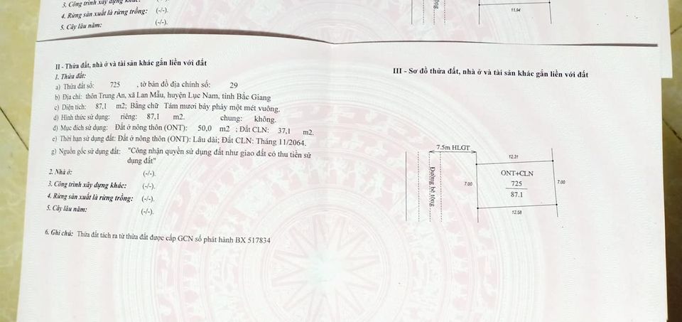BÁN ĐẤT KCN LAN SƠN XÃ LAN MẪU - LỤC NAM SIÊU PHẨM 4LÔ: DT từ 84m2-89m2. MẶT TIỀN rộng 7m/lô