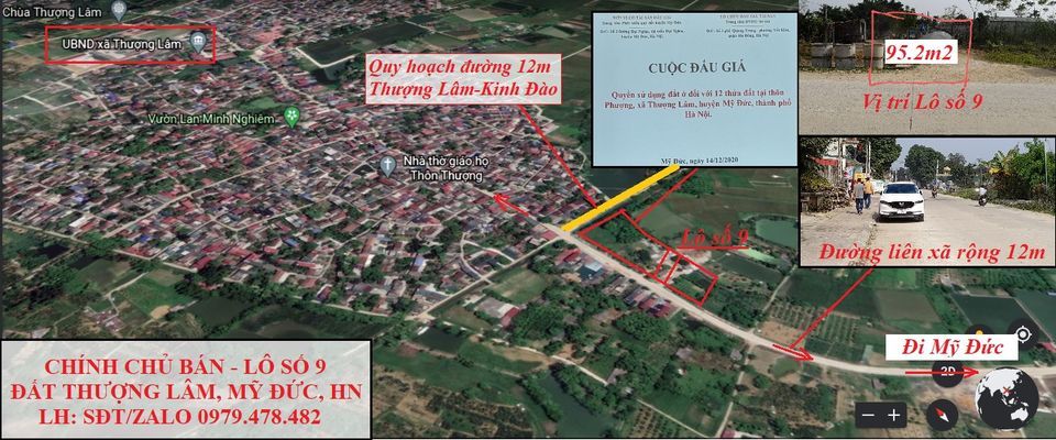 Tôi cần bán đất đấu giá tại xã Thượng Lâm, huyện Mỹ Đức, TP Hà Nội. Diện tích 95.2m2.Hướng Tây