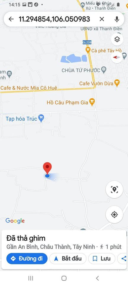 cần bán gấp thửa đất Thổ cư có 1 căn nhà cấp 4 nho nhỏ An Điền, An Bình, Châu Thành, Tây Ninh.