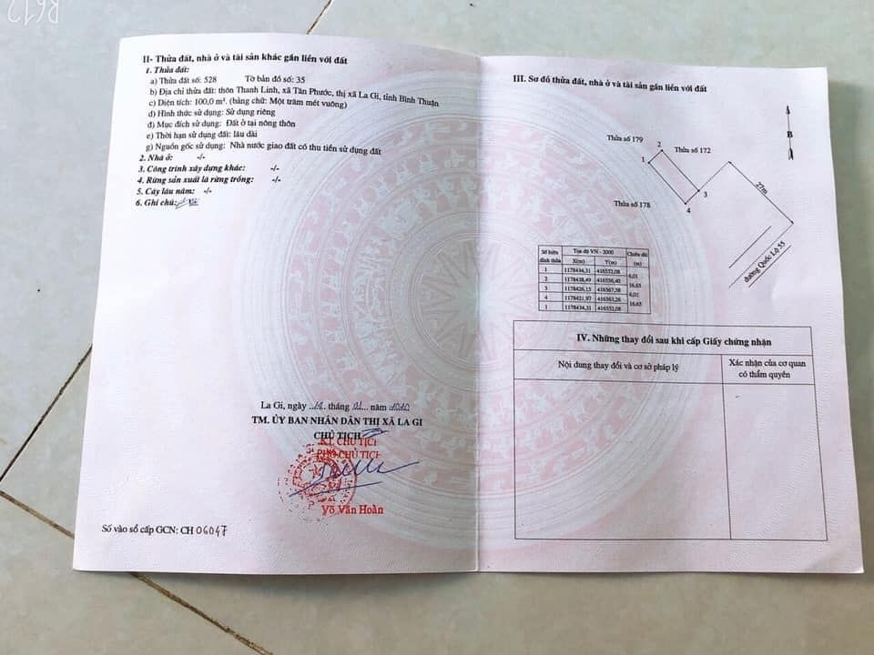 Mình cần bán gấp nhà mặt tiền quốc lộ 55 qua cầu suối dứa khoảng 300m hướng về biển cam bình