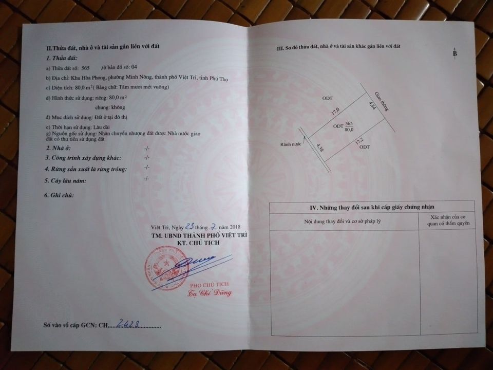 Bán đất 2 mặt tiền, 2 ô liền kề tặng nhà cấp 4,băng 2 đường nguyệt cư, ngõ 359, tổ 6, khu Hòa Phong