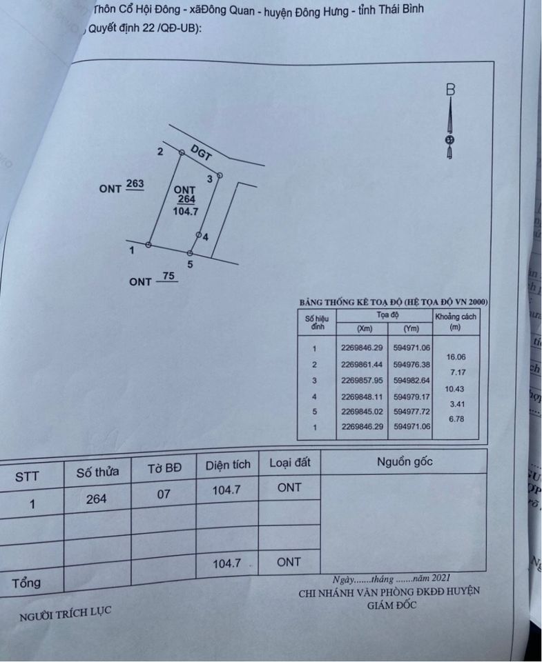 Bán Lô đất Cầu Gọ Đông phong Đông Hưng giả rẻ cho các nhà đầu tư kiếm lời tốt nhất