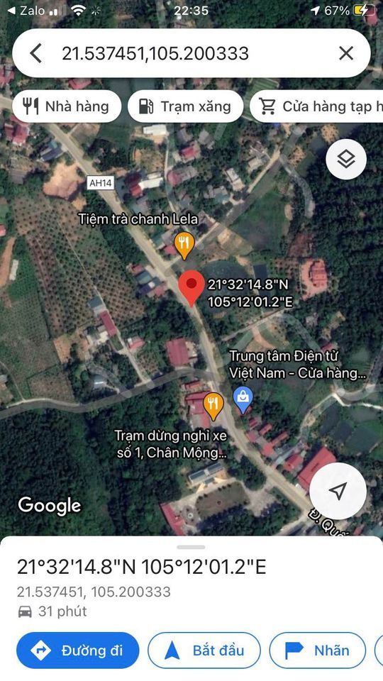 Bán ô đất mặt đường quốc lô 2, Tại khu vực tràn cây sữa khu 3, cầu 2 chân mộng, đoan hùng, Phú Thọ