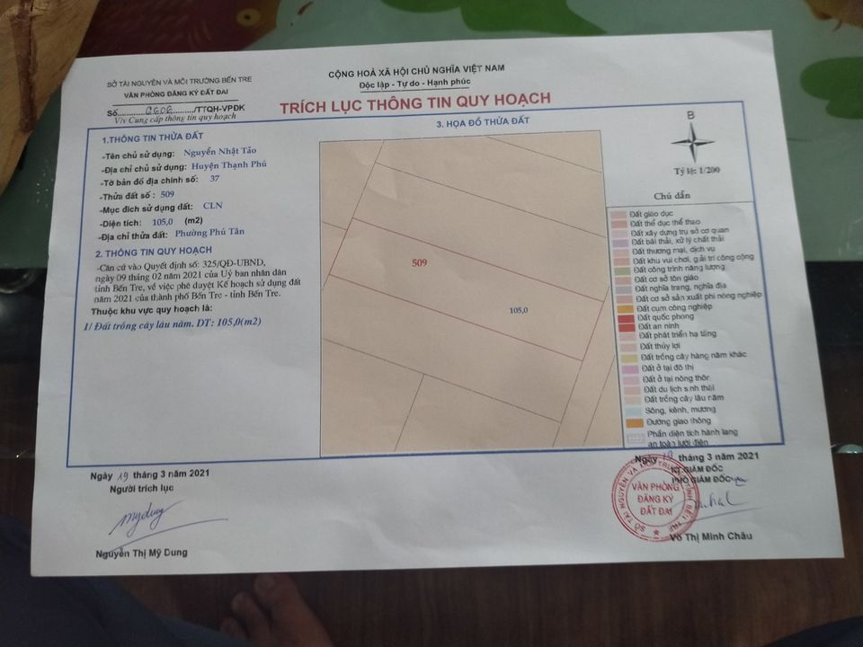 Bán 105m đất Phú Tân Cách vành đai 150m Cách ql 60 chỉ 700m Giá bán 380 triệu
