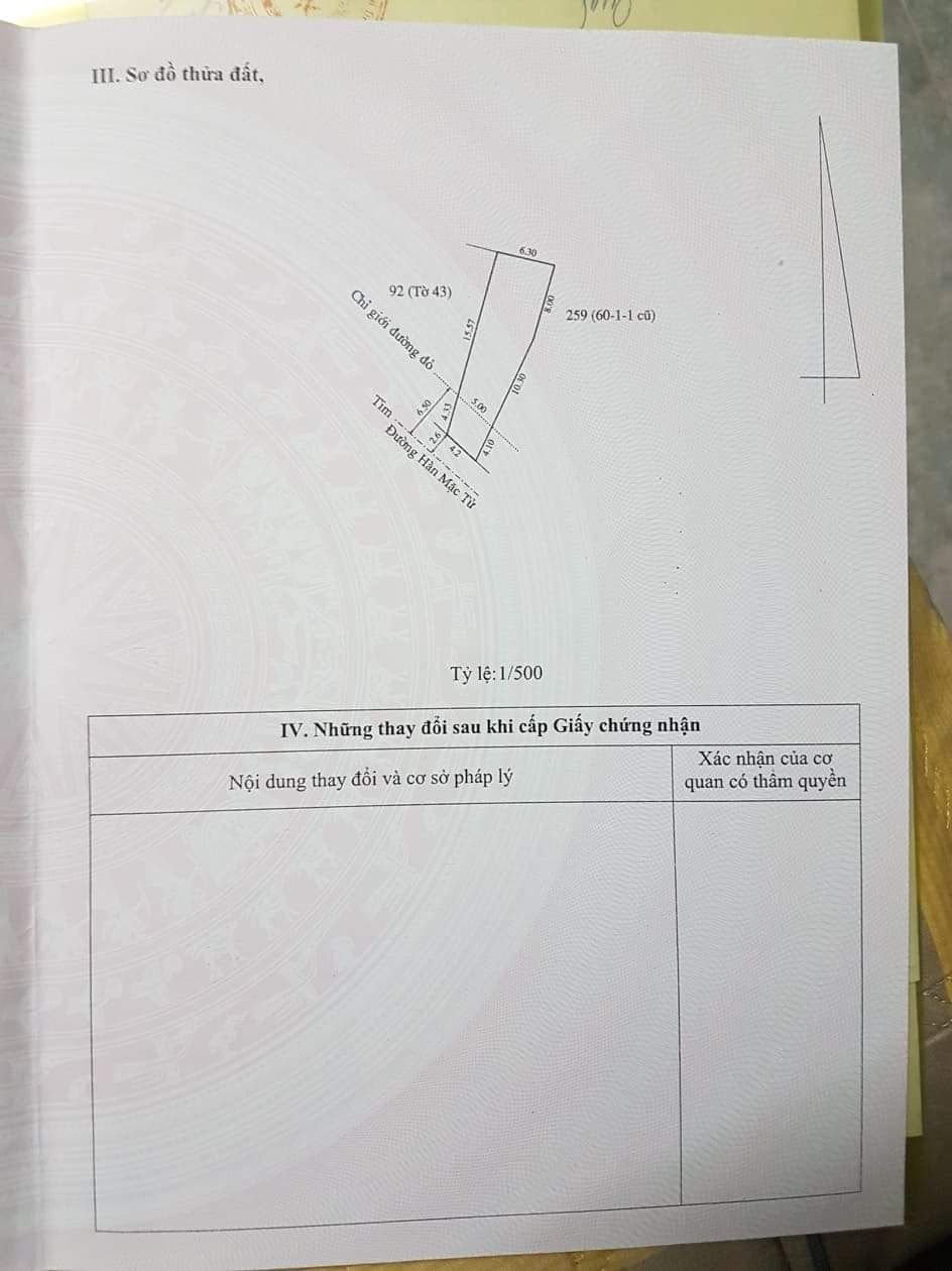 Bán Đất Mặt Tiền Hàn Mặc Tử Gần Cầu Vỹ Dạ 2 mặt thoáng Diện tích 116m2 nở hậu 6,3m