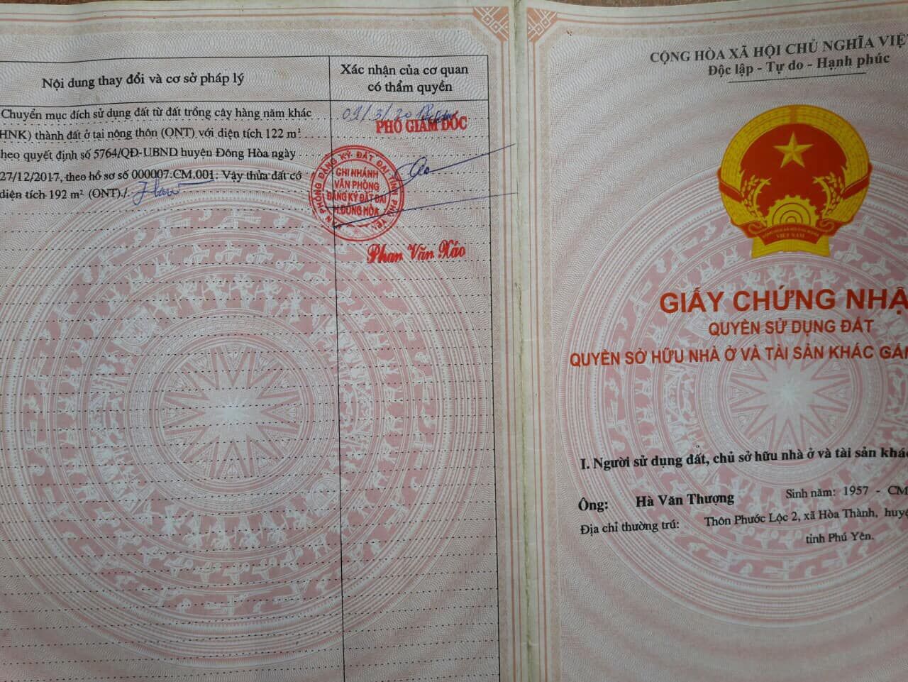 BÁN ĐẤT Hoà Thành gần cf cây xoài Phú Lâm Đất 2 mặt tiền, đường bê tông 4m Gần UBND xã Hoà Thành