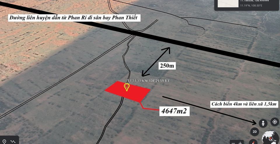 BÁN 4647M2 ĐẤT CẠNH KHU DU LỊCH BÀU TRẮNG, THỊ TRẤN CHỢ LẦU, BẮC BÌNH, BÌNH THUẬN. LH: 0788 969 474