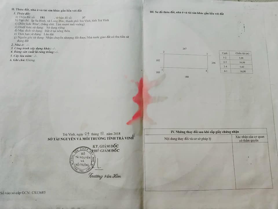 BÁN ĐẤT NỀN, 2 MẶT TIỀN. Hẻm LIA 5m khu Vườn Dừa Thanh Tuấn, nhánh Đ.Phạm Ngũ Lão, Tp.Trà Vinh