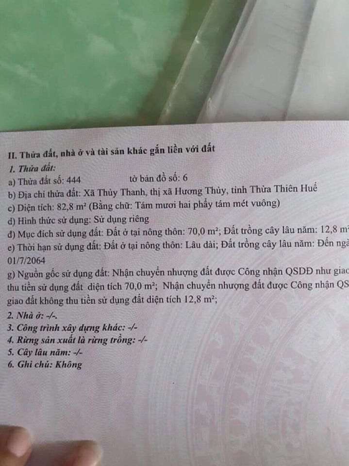 BÁN ĐẤT VÂN THÊ THUỶ THANH GIÁ ĐẦU TƯ 2 LÔ LIỀN KỀ LÔ 445 DT 84.8m2 ngang 5m