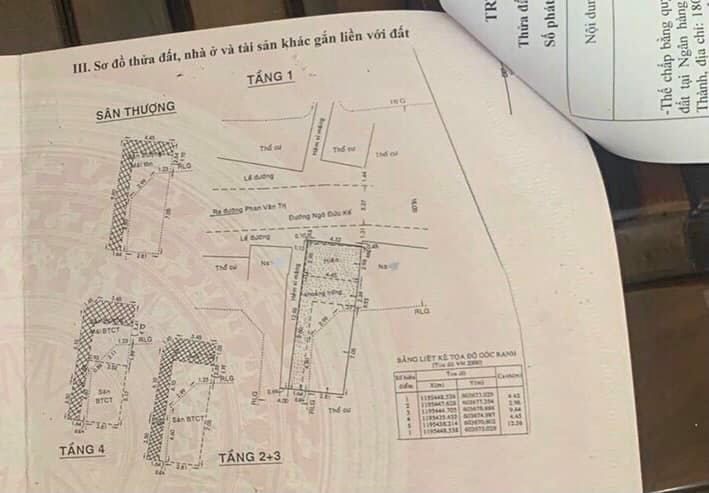 Bán Nhà Căn góc 2 Mặt Tiền Ngô Đức Kế, P.12, Q. Bình Thạnh Diện tích 4,4m x 13m DTCN 55.2m2