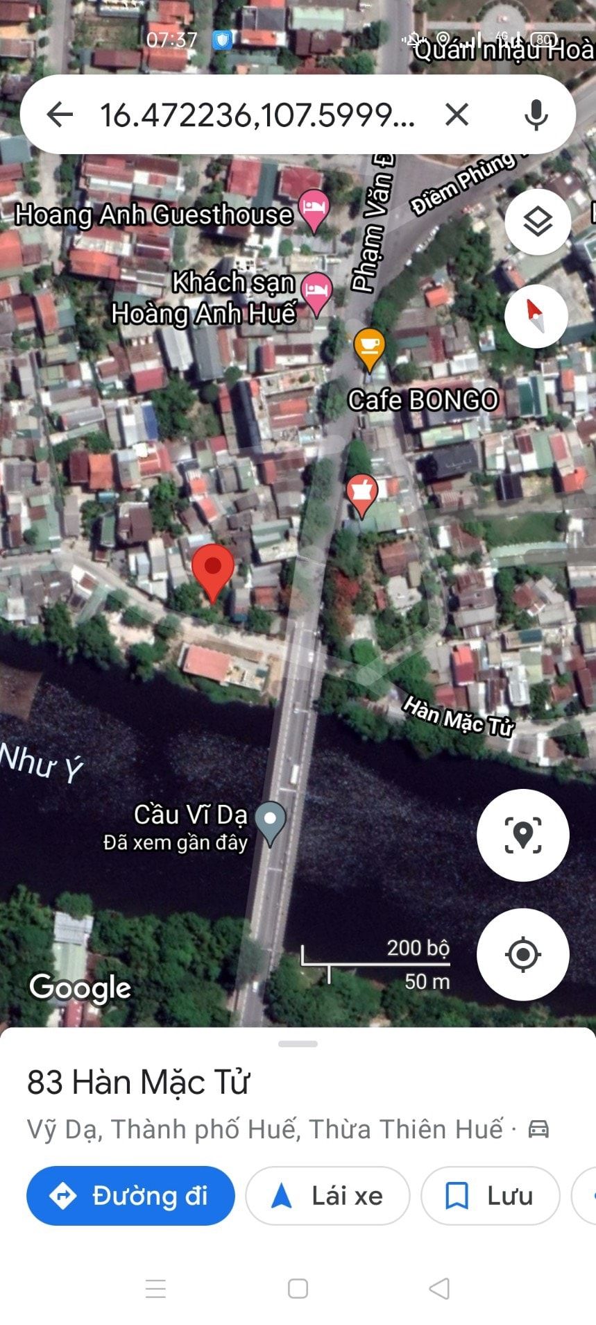 Bán Đất Mặt Tiền Hàn Mặc Tử Gần Cầu Vỹ Dạ 2 mặt thoáng Diện tích 116m2 nở hậu 6,3m