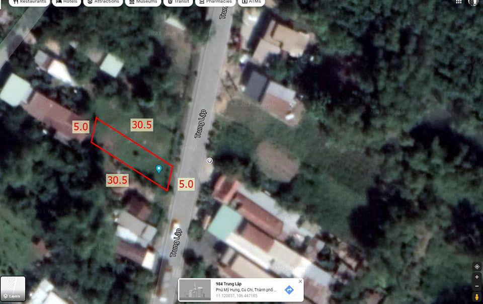 Cần Bán Gấp lô đất nền Củ Chi Cách TPHCM 25-30km Đi mất khoảng 25p mặt tiền đường trung lập
