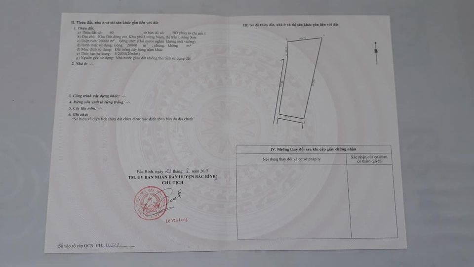 Bán đất tại THỊ TRẤN LƯƠNG SƠN Huyện Bắc Bình, Tỉnh Bình Thuận, giá cực tốt chỉ 75.000đồng /m2