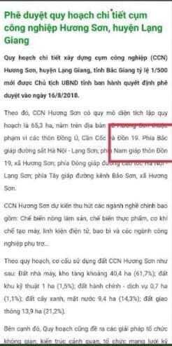 HÀNG NÓNG tại Thôn Đồn 19 Hương Sơn Lạng Giang Bắc Giang Cách thị trấn kép 1.5km