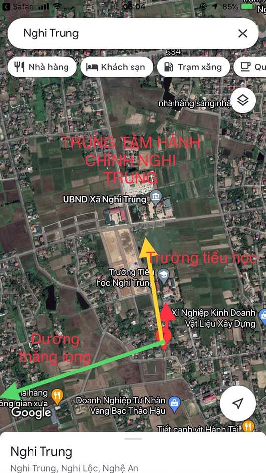 Cần tiền bán nhanh lô đất xóm 5 nghi trung vs đường nhựa 2 mặt tiền, cách trường tiểu học 300m