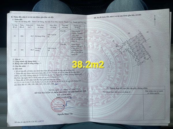 Chủ cần tiền BÁN GẤP đất ở thôn Cát động, thị trấn kim bài, huyện thanh oai, T,p hà nội