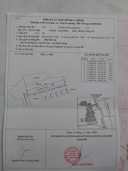 Gia đình cần tiền nên bán lô đất thích hợp đầu tư - Xã An Ngãi - Huyện Long Điền Bà Rịa Vũng Tàu