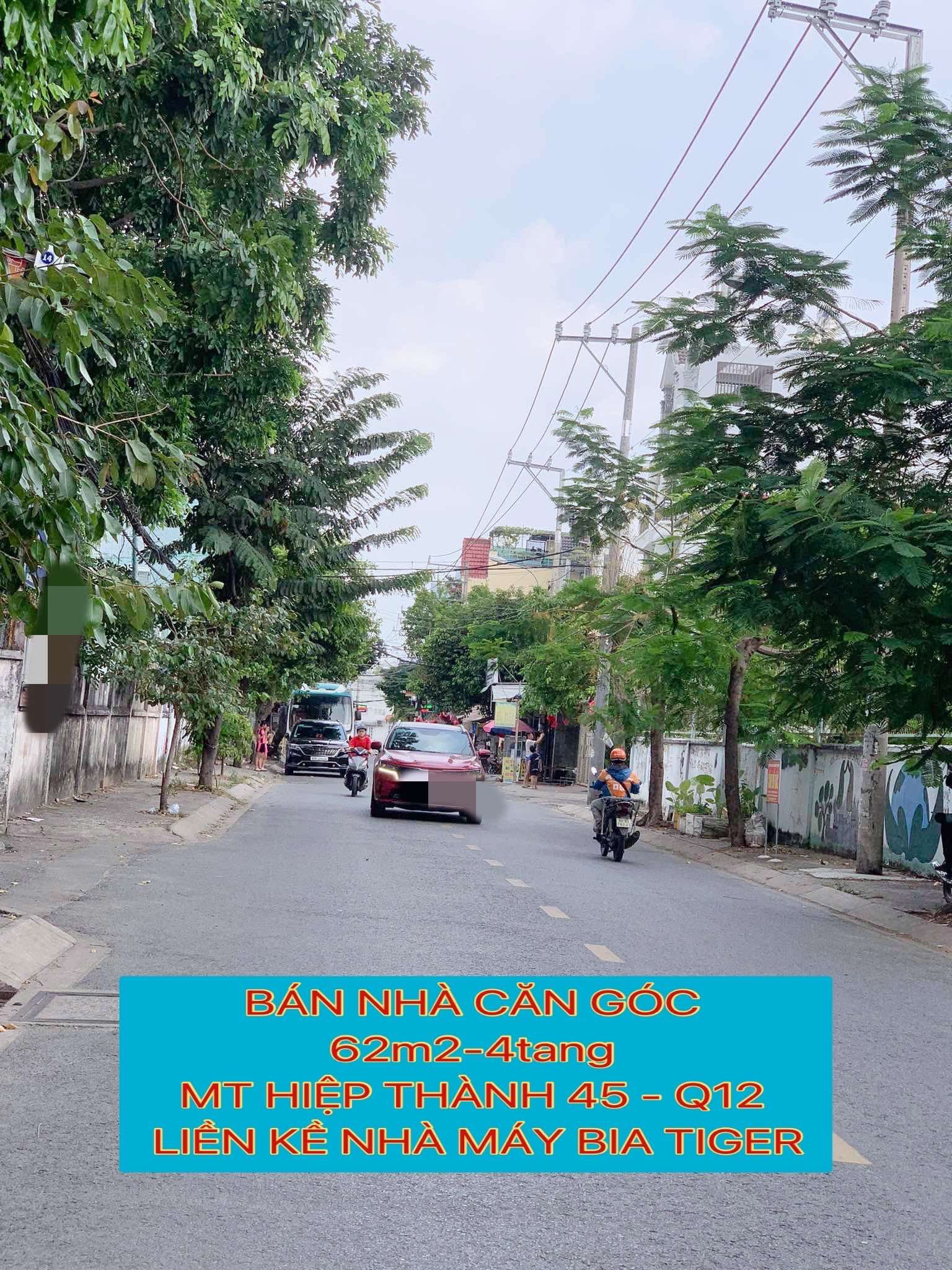 Bán nhà căn góc 62m2-4tang mt Hiệp Thành 45 Q12 ,liền kề nhà máy bia Tiger - 5 tỷ nhỉnh 0932030061