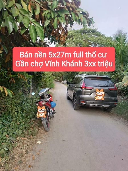 Bán nền 5x27m Full Thổ Cư💲3xxtr Gần chợ, trường, Y tế Vĩnh Khánh,Thoại Sơn An Giang