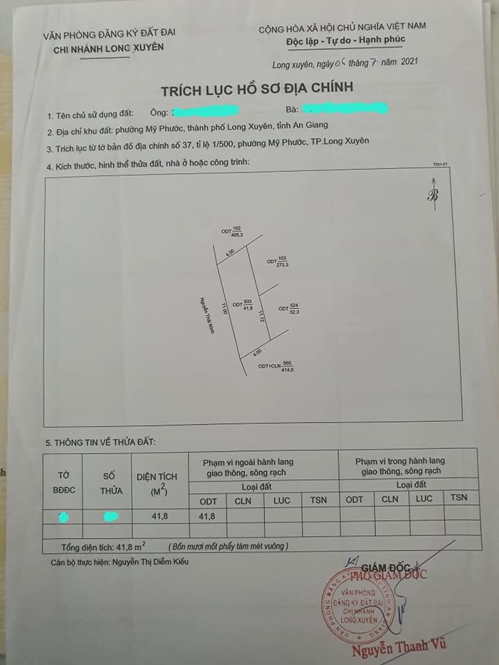 Bán nền ở p. Mỹ Phước gần chợ Xẻo Trôm và bv Đa Khoa mới..