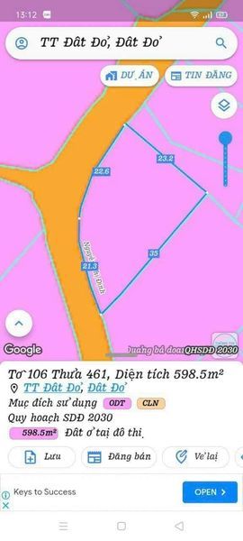 Bán Lô Đất Mặt Tiền Đường Nhựa (43,9m) Nguyễn Thị Định,TT Đất Đỏ TP Bà Rịa Vũng Tàu