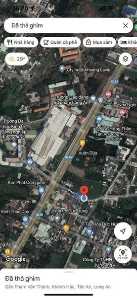 Chính chủ gửi bán lô đất thổ mặt tiền đường Phạm Văn Thành, phường Tân Khánh, tp Tân An, Long An