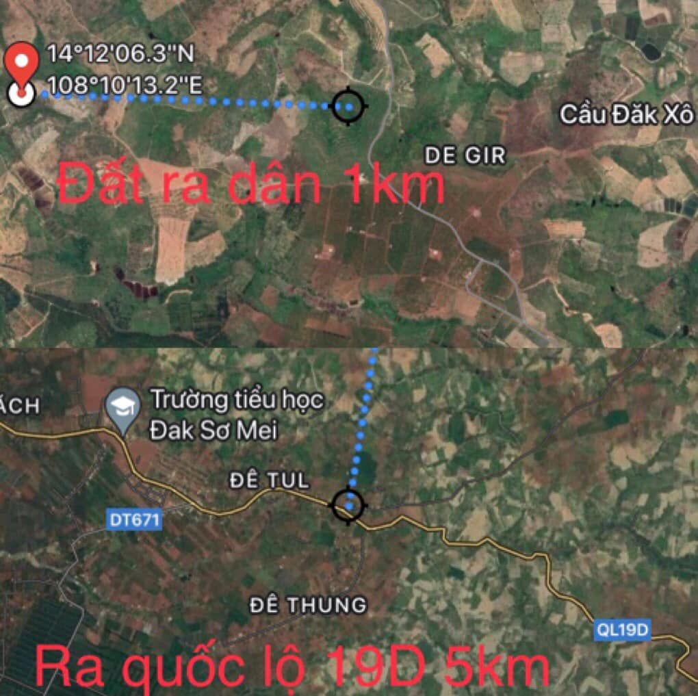 chính chủ cần bán 3 HECTA đất rẫy trống gần dân buôn bán , trường học 1.5km Tại Bokrei (Bốc rẫy)