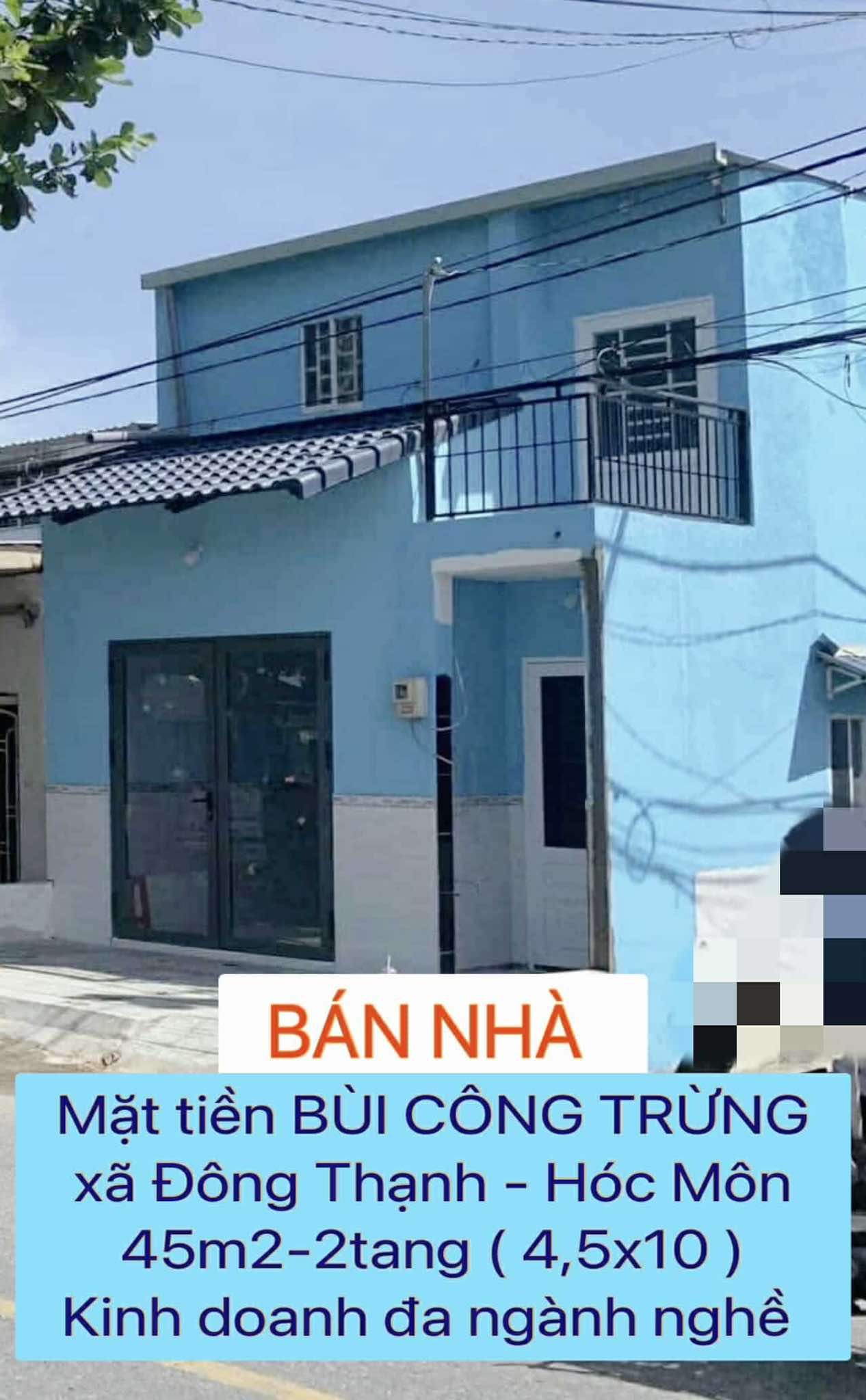 Nhà mặt tiền Bùi Công Trừng Hóc Môn 45m2-2PN-2WC , ngay cầu Bà Năm , kd đa ngành - 1 tỷ nhỉnh