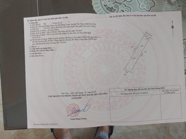 Gia đình tôi cần bán mảnh đất trung tâm thị trấn Hàng Trạm_Yên Thuỷ_Hoà Bình