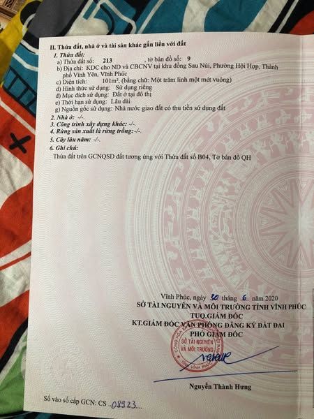 Bán đất đường Ngô Kính Thần - Hội Hợp - Vĩnh Yên Giá 2 tỷ 4xx Liên hệ: 0325248999