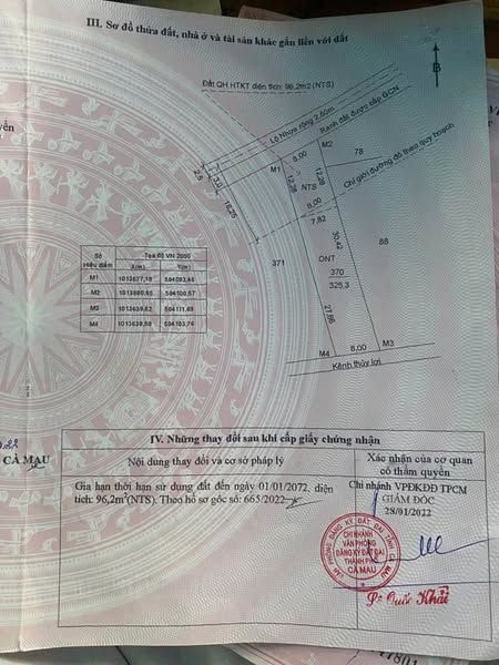 Bán đất vuông 12 công và 229m thổ cư, 96m đất vườn ở xã Tắc Vân Cà Mau
