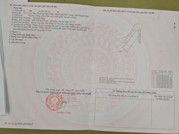 Bán nhanh đất thổ cư ngay TĐC Ngọc Hiệp Nha Trang